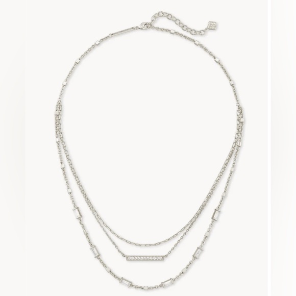 Kendra Scott Addison Triple Strand Necklace in Silver - Picture 3 of 6